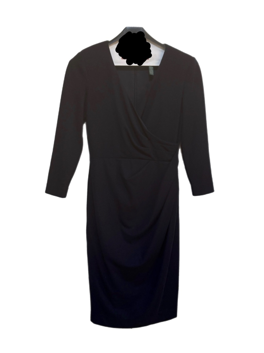 Lauren Ralph Lauren Blue Poly-Blend Faux Wrap Dress Size 4P Business Casual